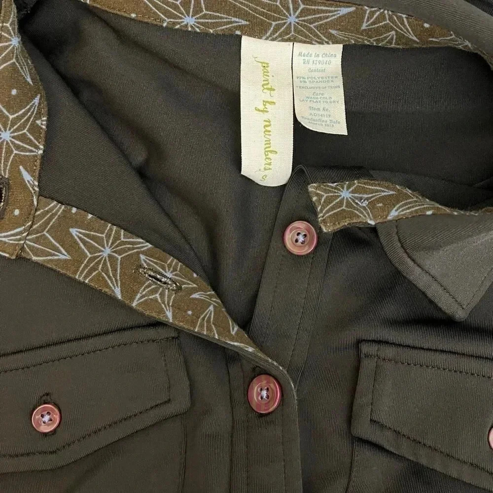 Matilda Jane Paint By Numbers Ink Blot Dress Small Long Sleeve Hemmed 35” Length - Picture 6 of 8